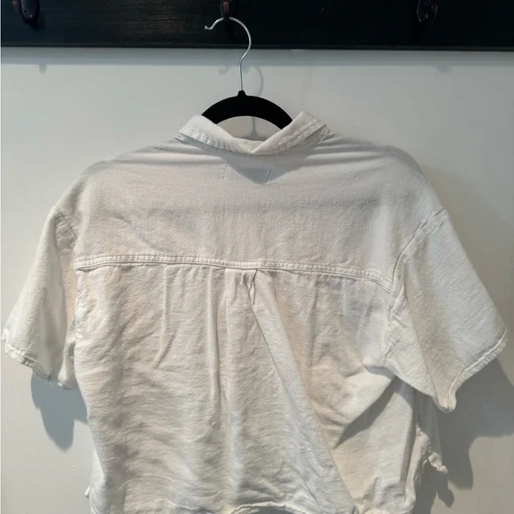 Oversized Linen Blend Short Sleeve Shirt - Picture 2 of 4